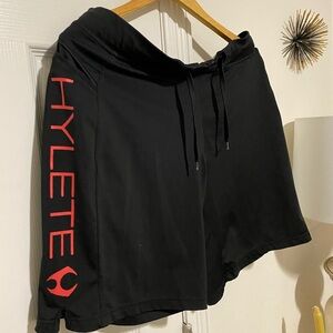 Hylete Shorts Black Athletic Stretch Compression Medium Above Knee Gym